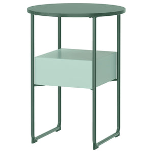 BLANKHÄLLAN bedside table, green/turquoise, 45 cm