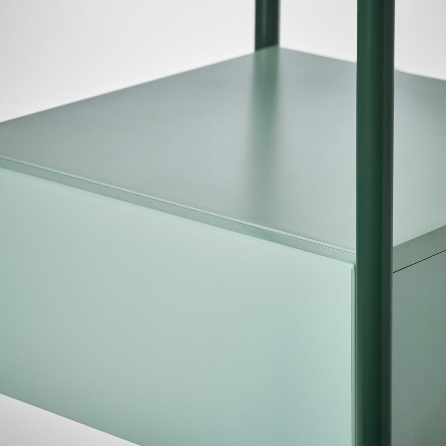 BLANKHÄLLAN bedside table, green/turquoise, 45 cm