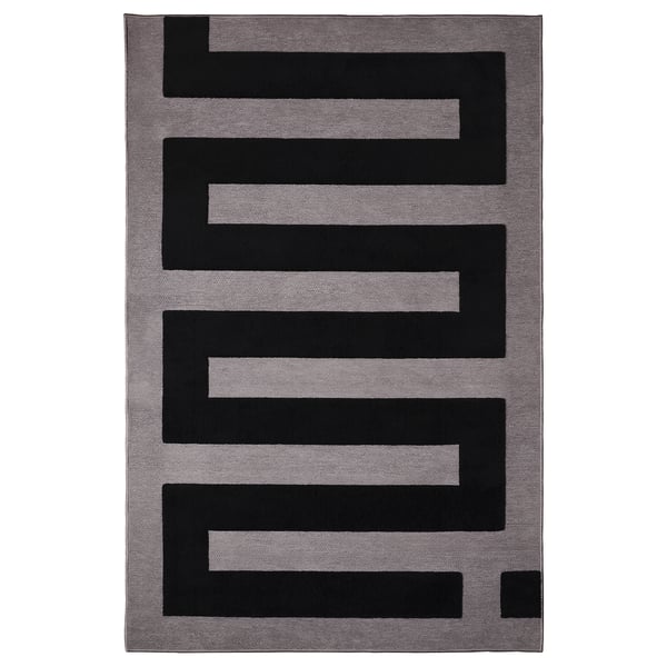 BLÅSKATA rug, black/grey, 105x160 cm