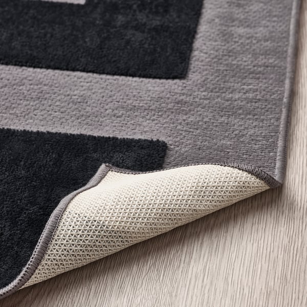 BLÅSKATA rug, black/grey, 105x160 cm