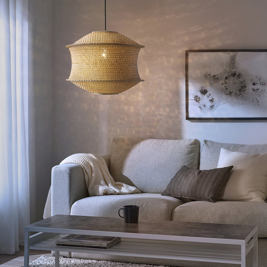 BLÅSTÅNG / HAVSDJUP pendant lamp, beige/black, 45 cm