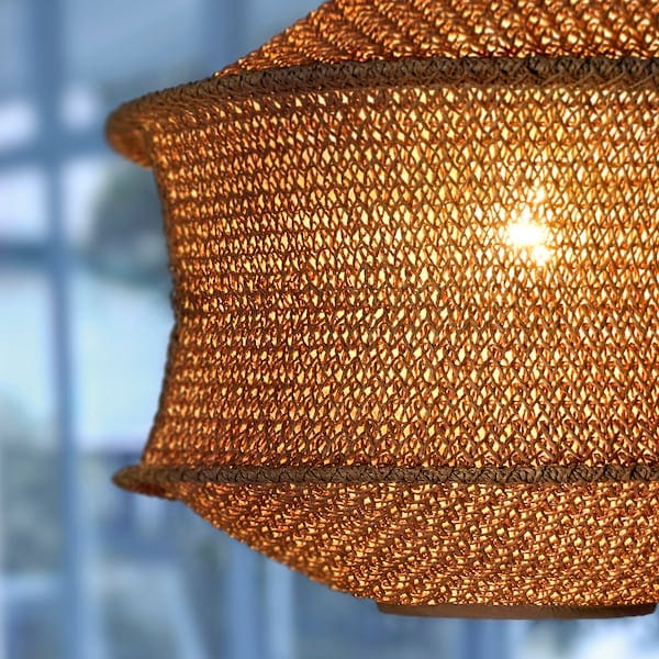Ikea BLÅSTÅNG / HEMMA - Pendant lamp, beige/black, 45 cm