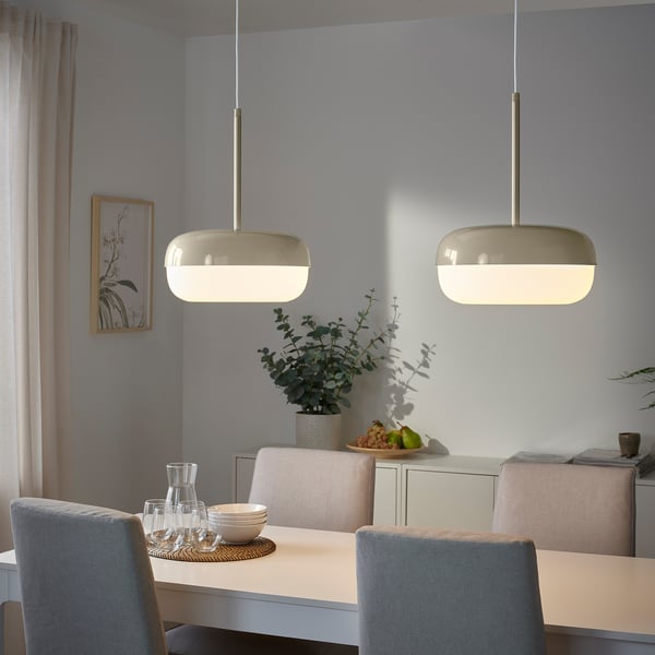 BLÅSVERK pendant lamp, beige, 37 cm