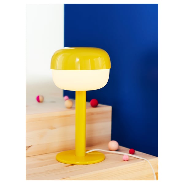BLÅSVERK table lamp, yellow, 36 cm