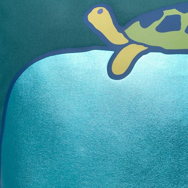 Ikea BLÅVINGAD - Cushion cover, whale pattern/blue-green, 50x50 cm