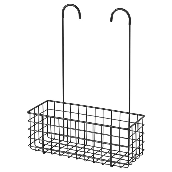 BLECKSJÖN hanging basket, black, 31x12x40 cm