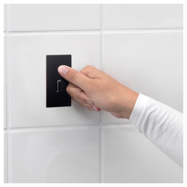 BLECKSJÖN wall basket, black, 31x12x12 cm