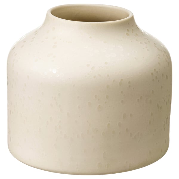BLODBJÖRK vase, beige, 16 cm