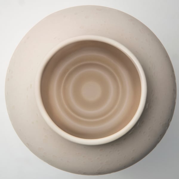 BLODBJÖRK vase, beige, 16 cm