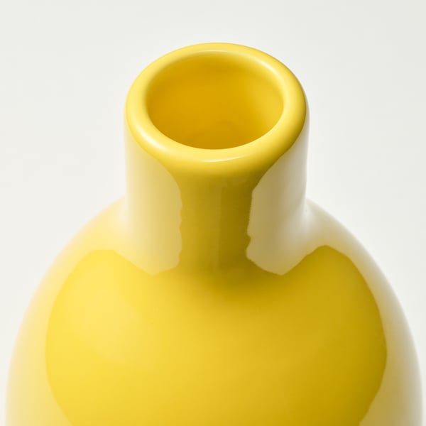 BLODBJÖRK vase, yellow, 16 cm