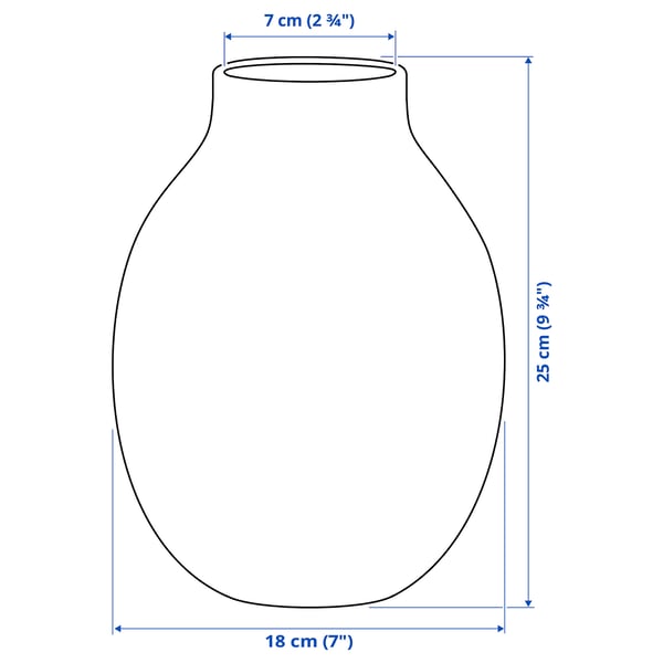 BLODBJÖRK vase, pale pink, 25 cm