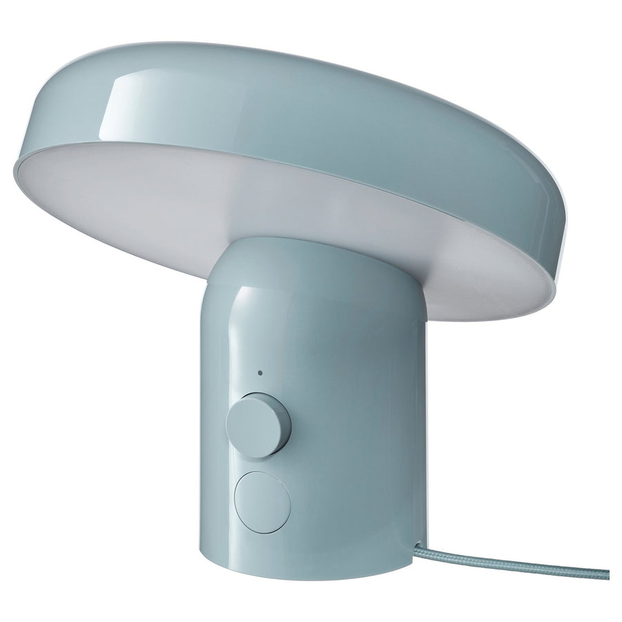 BLOMPRAKT Bluetooth speaker lamp, light blue, 22x22.4x20.6 cm