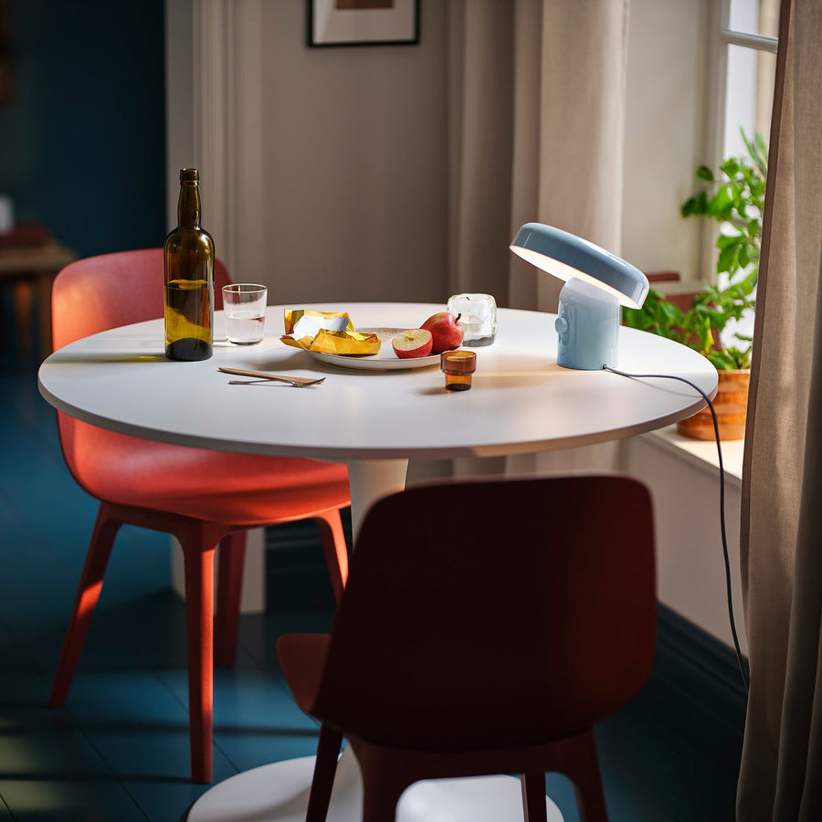 BLOMPRAKT Bluetooth speaker lamp, light blue, 22x22.4x20.6 cm