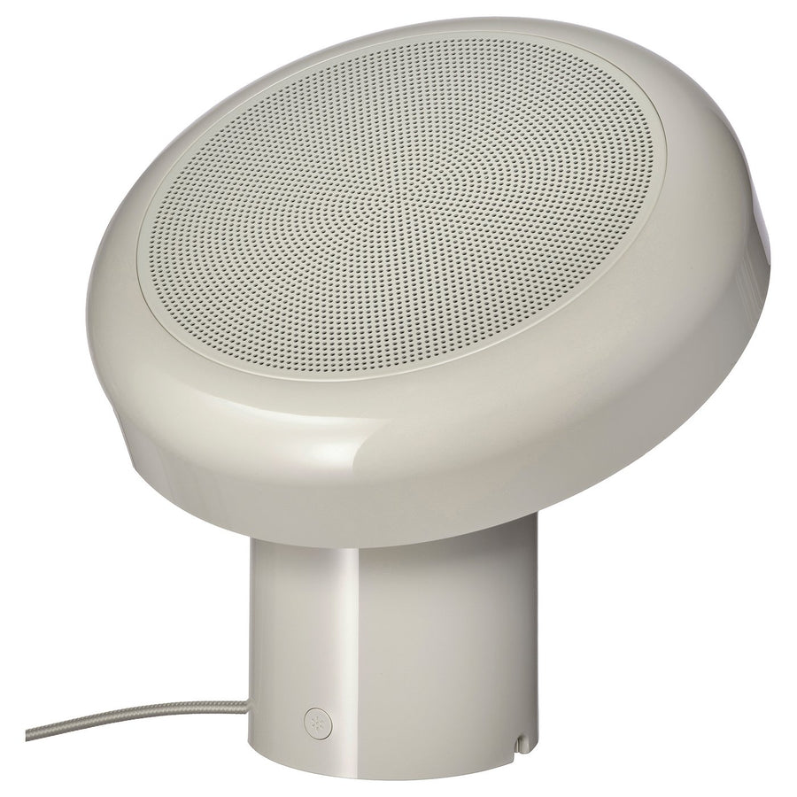 BLOMPRAKT Bluetooth speaker lamp, beige, 22x22.4x20.6 cm