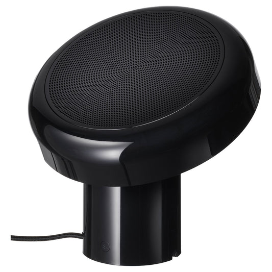 BLOMPRAKT Bluetooth speaker lamp, black, 22x22.4x20.6 cm