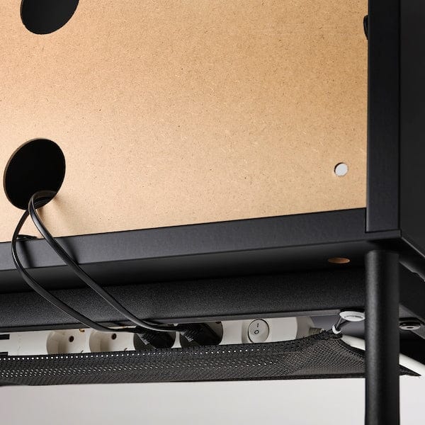 Ikea BOASTAD - TV bench, black/oak veneer, 121x42x45 cm