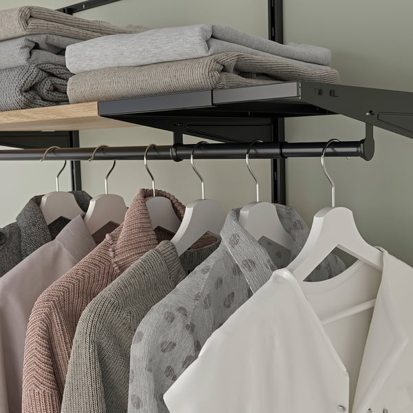 BOAXEL adjustable clothes rail, anthracite, 20-30 cm
