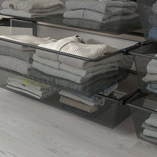 Ikea BOAXEL - Mesh basket, anthracite, 80x40x15 cm