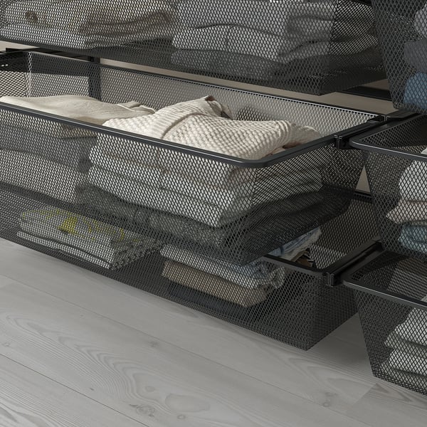 BOAXEL mesh basket, anthracite, 80x40x15 cm