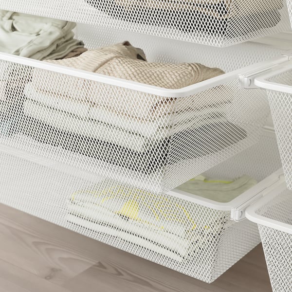 BOAXEL mesh basket, white, 60x40x15 cm