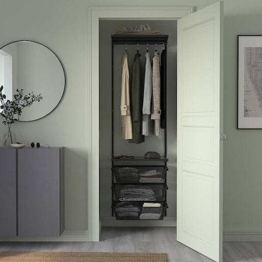 Ikea BOAXEL - Wardrobe combination, anthracite/metal, 62x40x201 cm