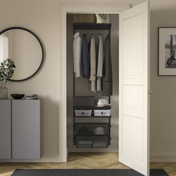 BOAXEL wardrobe combination, anthracite, 62x40x201 cm