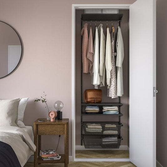 Ikea BOAXEL - Wardrobe combination, anthracite, 62x40x201 cm