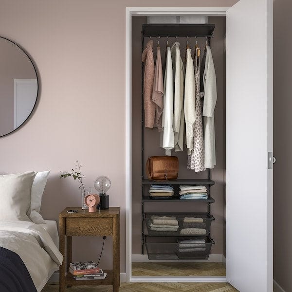 Ikea BOAXEL - Wardrobe combination, anthracite, 62x40x201 cm