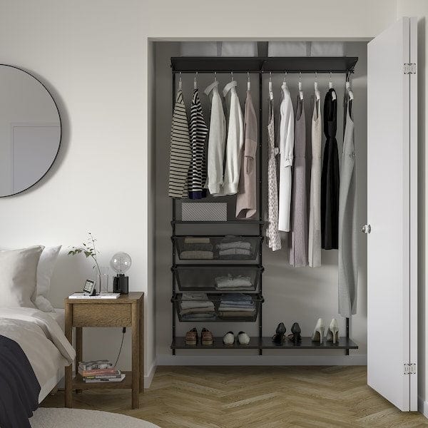 Ikea BOAXEL - Wardrobe combination, anthracite, 125x40x201 cm