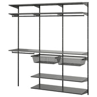 BOAXEL wardrobe combination, anthracite, 187x40x201 cm