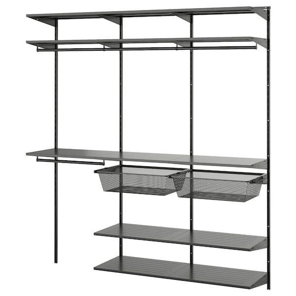 Ikea BOAXEL - Wardrobe combination, anthracite, 187x40x201 cm