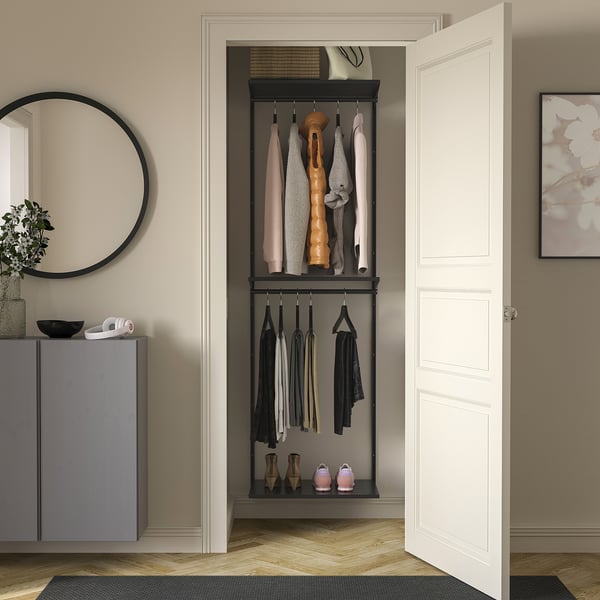 BOAXEL wardrobe combination, anthracite, 62x40x201 cm