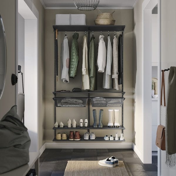 Ikea BOAXEL - Wardrobe combination, anthracite, 125x40x201 cm