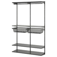 BOAXEL wardrobe combination, anthracite, 125x40x201 cm
