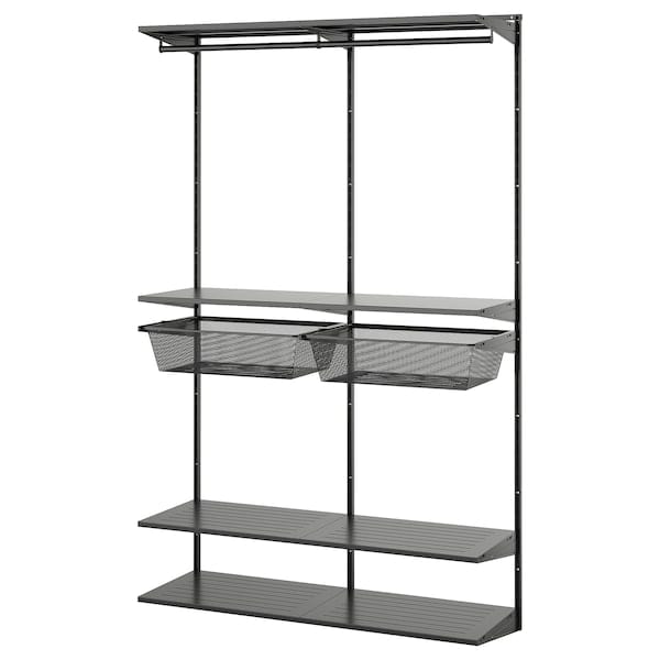 Ikea BOAXEL - Wardrobe combination, anthracite, 125x40x201 cm