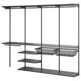 BOAXEL wardrobe combination, anthracite, 245x40x201 cm