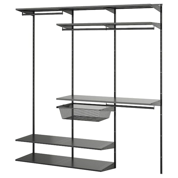 Ikea BOAXEL - Wardrobe combination, anthracite, 187x40x201 cm