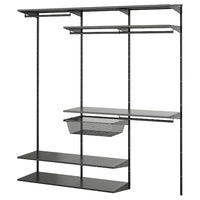 BOAXEL wardrobe combination, anthracite, 187x40x201 cm