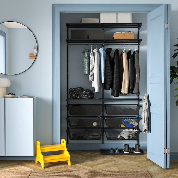 Ikea BOAXEL - Wardrobe combination, anthracite, 125x40x201 cm