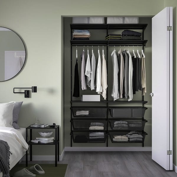 Ikea BOAXEL - Wardrobe combination, anthracite, 125x40x201 cm