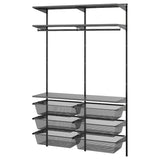 BOAXEL wardrobe combination, anthracite, 125x40x201 cm