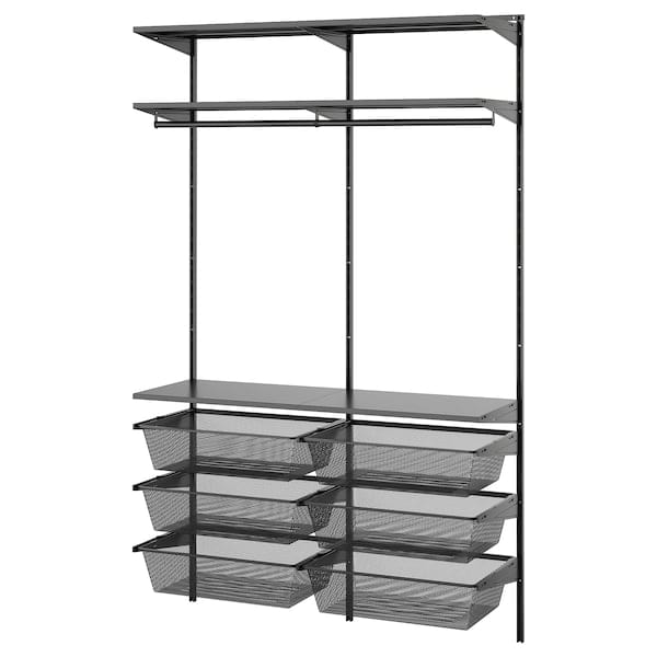 Ikea BOAXEL - Wardrobe combination, anthracite, 125x40x201 cm