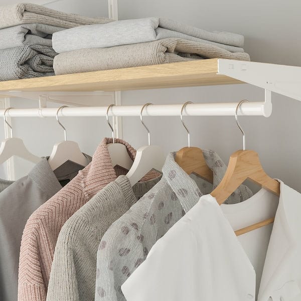 Ikea BOAXEL - Wardrobe combination, white/oak, 250x40x201 cm