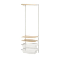 BOAXEL wardrobe combination, white/oak, 62x40x201 cm