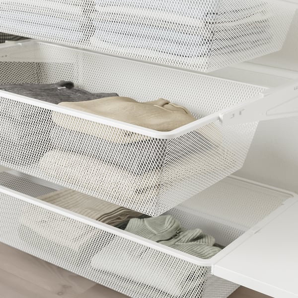 BOAXEL wardrobe combination, white, 245x40x201 cm