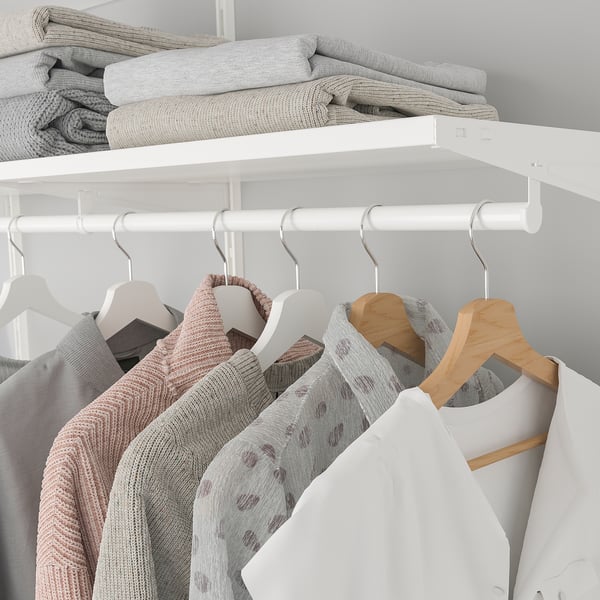 BOAXEL wardrobe combination, white, 245x40x201 cm