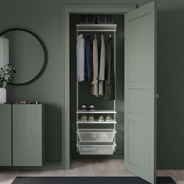 BOAXEL wardrobe combination, white, 62x40x201 cm
