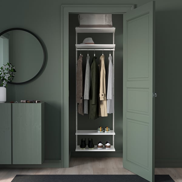 BOAXEL wardrobe combination, white, 62x40x201 cm