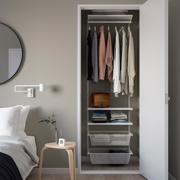 BOAXEL wardrobe combination, white, 62x40x201 cm