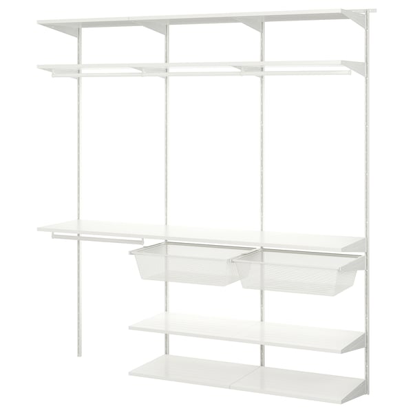 BOAXEL wardrobe combination, white, 187x40x201 cm